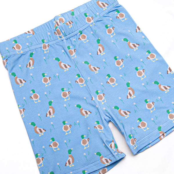 Little Mallard Meadow Bamboo Girl Pajama Short Set, Blue