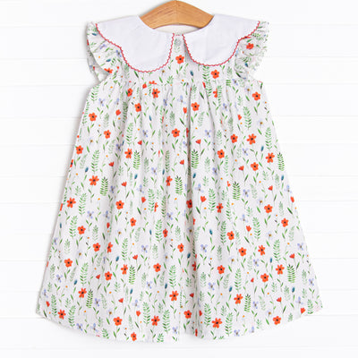 Fresh Water Florals Dress, Red