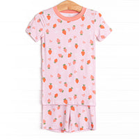 Berry Bow Bamboo Pajama Short Set, Pink
