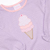 Triple Scoop Applique Legging Set, Purple