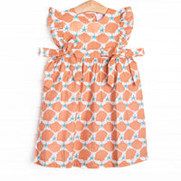 Seashore Shells Side Tie Dress, Orange