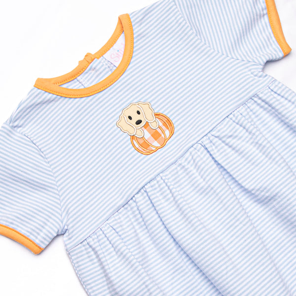 Pup In The Patch Applique Boy Bubble, Blue