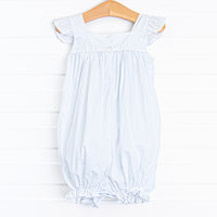 Buzzin' Bees Smocked Bubble Romper, Blue