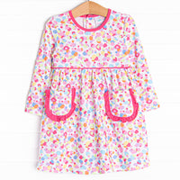 Fiesta Fun Long Sleeve Dress, Pink