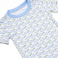 Clear Lake Catch Bamboo Pajama Short Sleeve Set, Blue