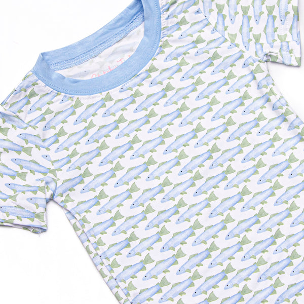Clear Lake Catch Bamboo Pajama Short Sleeve Set, Blue