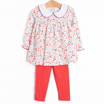 Berry Patch Picks Legging Set, Red