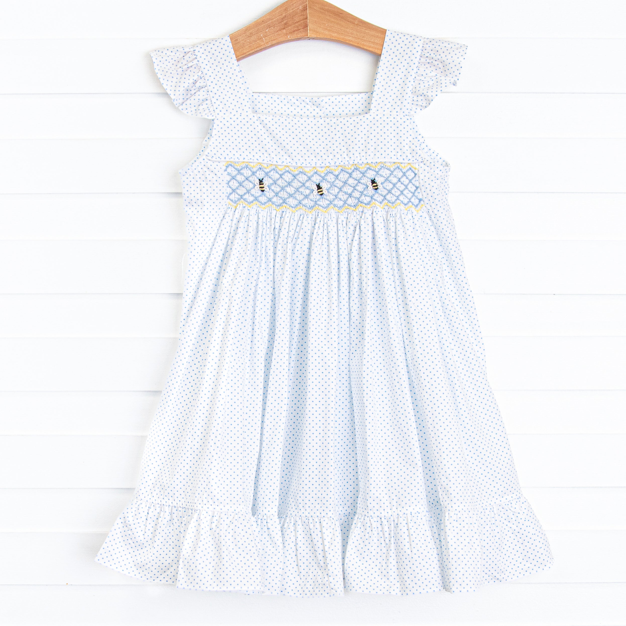 blue dress with bees Floral Bees on Light Blue T-shirt Dress, Casual Botanical Spring Outfit, Colorful Nightgown