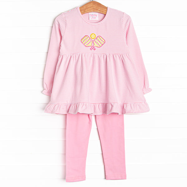 In a Pickle Applique Legging Set, Pink