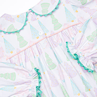 Pastel Pines Smocked Dress, Pink
