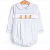 Pampered Pups Smocked Bubble, Blue