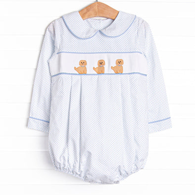 Pampered Pups Smocked Bubble, Blue
