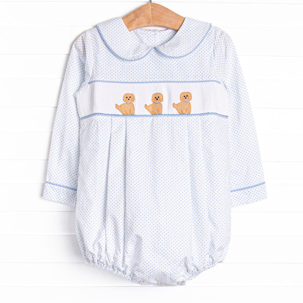 Pampered Pups Smocked Bubble, Blue