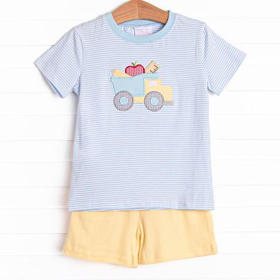 Hauling Knowledge Applique Short Set, Yellow