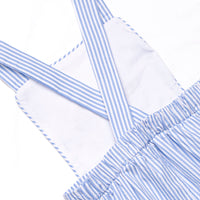 Ocean Adventure Embroidered Short Romper, Blue