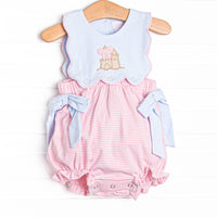 By the Sea Build Applique Side Tie Bubble, Pink
