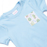 Sandy Sea Turtle Short Set, Blue