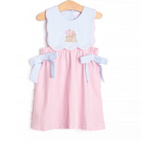 By the Sea Build Applique Side Tie Dress, Pink
