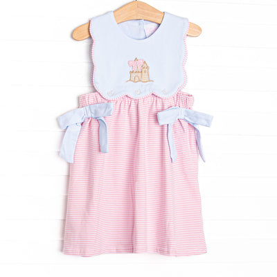 By the Sea Build Applique Side Tie Dress, Pink