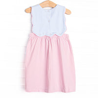 By the Sea Build Applique Side Tie Dress, Pink