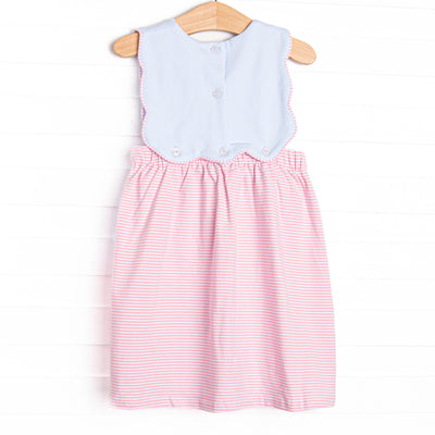 By the Sea Build Applique Side Tie Dress, Pink