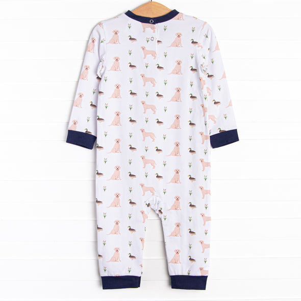 Waddles and Wags Long Romper, Navy