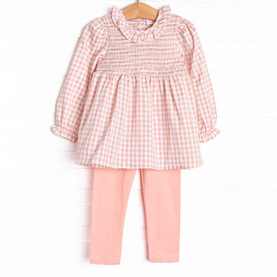 Going Gingham Legging Set, Pink