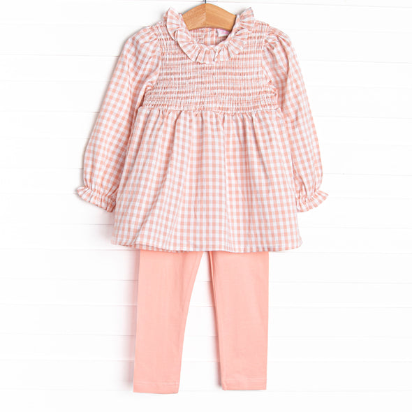 Going Gingham Legging Set, Pink