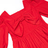 Bleu: Holly & Bows Long Sleeve Dress, Red
