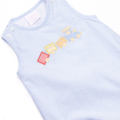 Little Steam Engine Applique Bubble, Blue