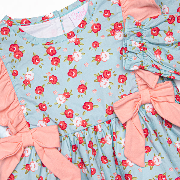 Smell the Roses Legging Set, Blue