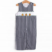 Fall Pickins Smocked Long Jon Jon, Navy