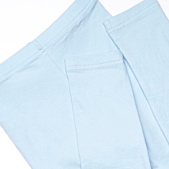 One Lucky Pup Applique Legging Set, Light Blue Stripe