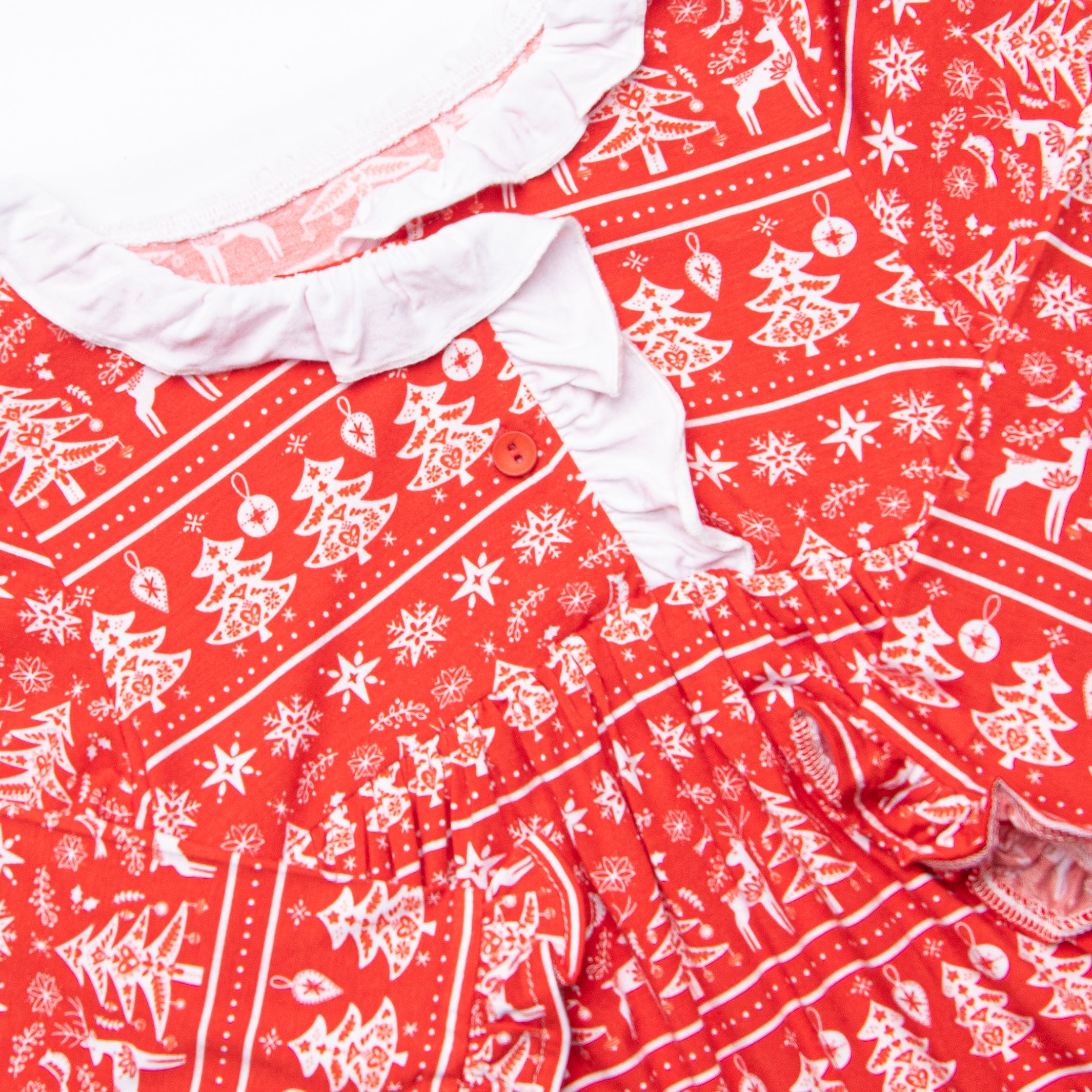 Girl's Fair Isle Favorites Bamboo Gown Dress in Red Size 24M | Stitchy Fish Girl's Fair Isle Favorites Bamboo Gown Dress in Red Size 24M | Stitchy Fish