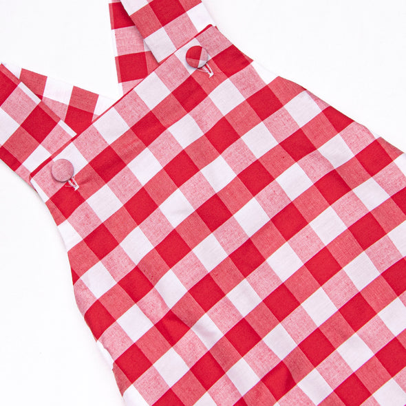 Checkerboard Charm Sunsuit, Red