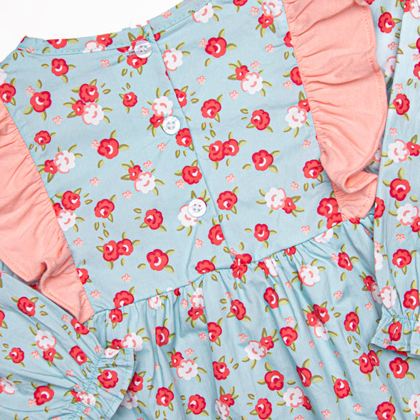 Smell the Roses Diaper Set, Blue
