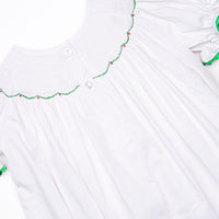 Joy of Christmas Smocked Romper, White