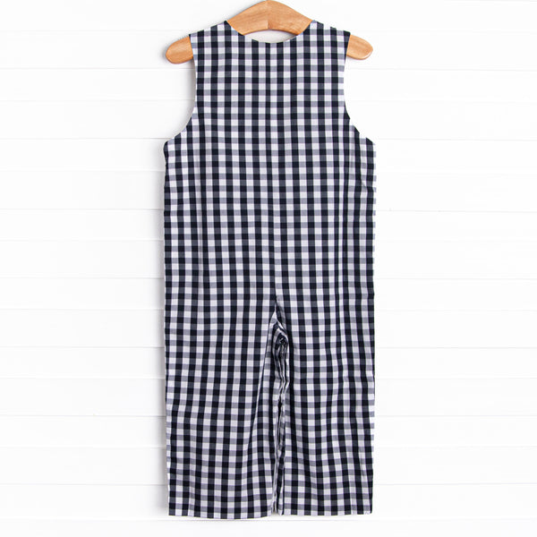 Fall Pickins Smocked Long Jon Jon, Navy