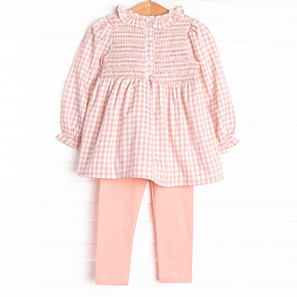 Going Gingham Legging Set, Pink