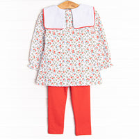 Primrose Petals Legging Set, Red