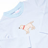 One Lucky Pup Applique Pant Set, Light Blue Stripe