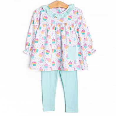 Sprinkle of Color Legging Set, Aqua
