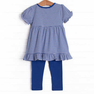 Friday Night Football Applique Legging Set, Blue