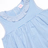 Jane Ruffle Dress, Medium Blue Stripe