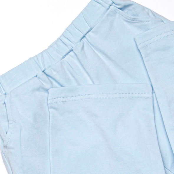 One Lucky Pup Applique Pant Set, Light Blue Stripe