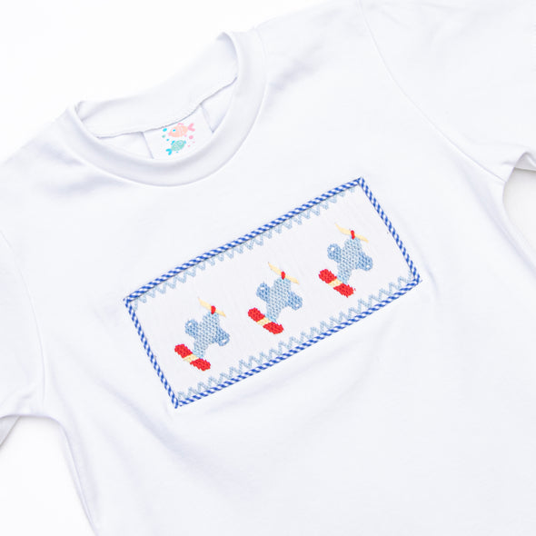 Mr. Maverick Smocked Short Set, Blue