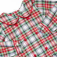 Bleu: Clark Classic Long Sleeve Short Set, Red Plaid