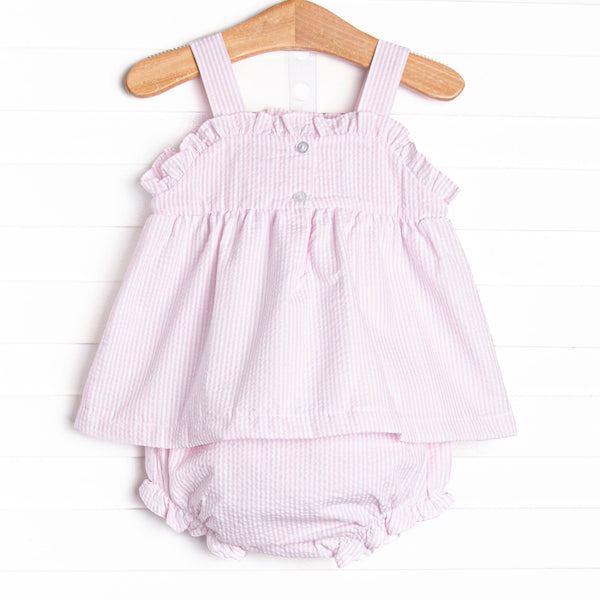 Ocean Adventure Smocked Diaper Set, Pink