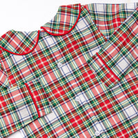 Bleu: Clark Classic Long Sleeve Short Set, Red Plaid