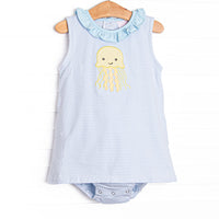 Blue Sea Stinger Applique Skirted Bubble, Blue